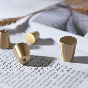 Kwoor/葵窝北欧简约电视柜抽屉锥形拉手黄铜单孔柜子柜门家具把手 - 铜本色/Φ15*15