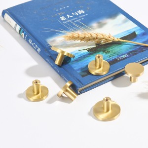 Kwoor/葵窝黄铜衣柜柜子抽屉拉手圆形电视柜橱柜门现代简约小把手 - 铜本色/Φ20mm