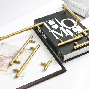 Kwoor/葵窝简约衣柜门黄铜圆棍拉手加长家具橱柜抽屉全铜把手双孔 - 单孔/50长